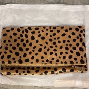 Tuxkernuck Leopard Foldover Clutch